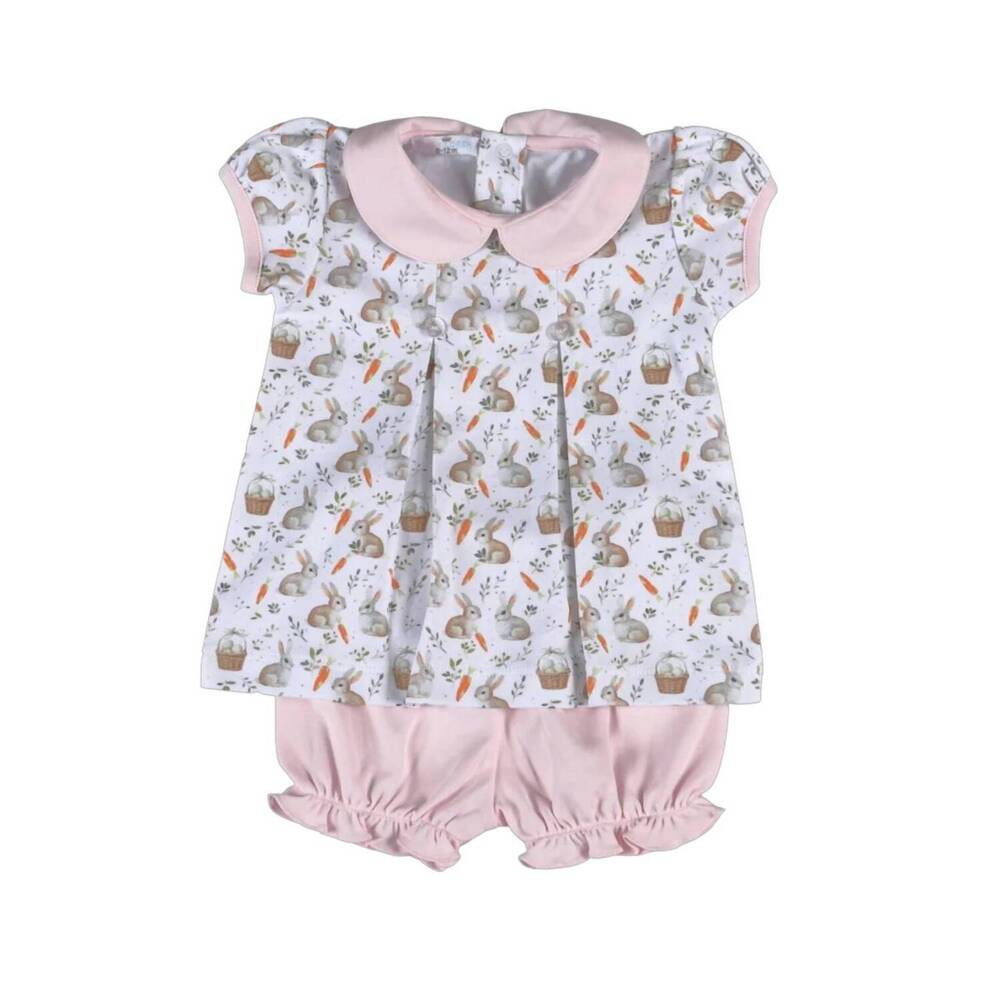 NEW BABY LOREN baby's little hoppers bloomer set in pink multi